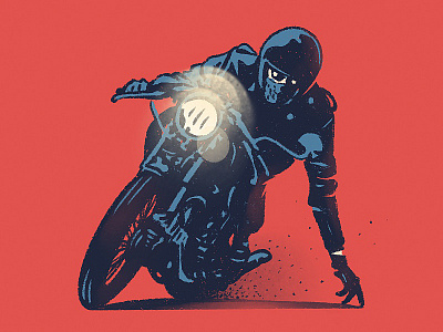 Ghost Boys brush illustration motorbike motorcycle