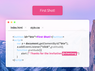 First Shot! button code css debuts first shot html idea javascript thanks