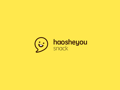 haosheyou logo cute emoji logo smile snack sweet yellow