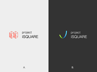 Project iSQUARE A or B ？ choose i innovation logo project square tech