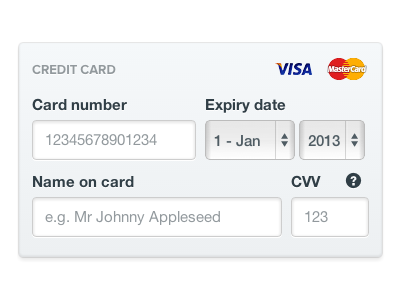 Credit Card Form