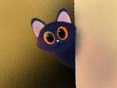 The Peeky Cat cat cute illustration procreate sketch