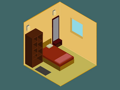 Isometric bedroom