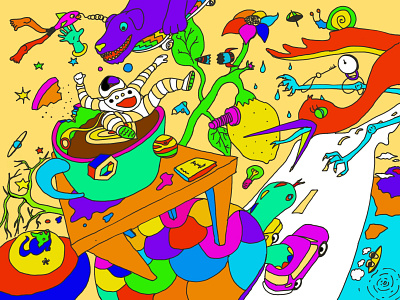 Trippy Doodle colorful doodle doodleart happy illustration procreate travel trippy
