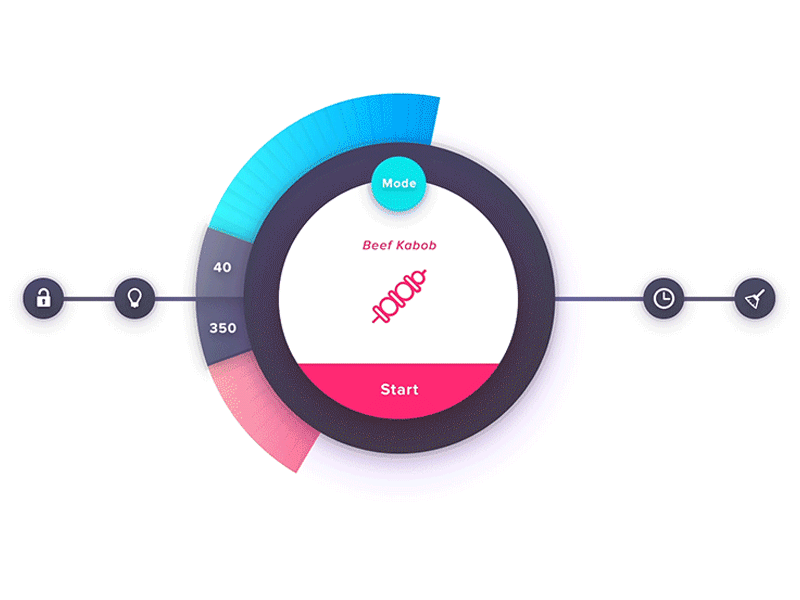 Oven - Touchscreen Interface circle countdown gif interface loading motiongraphic motionui oven touchscreen ui ux wave