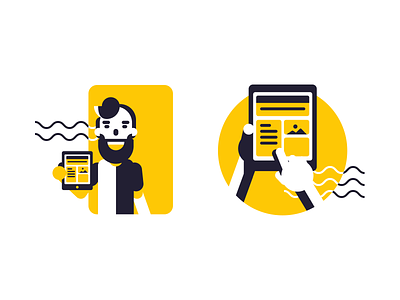 Yellow 👈 black design design app illustration learning tablet vector yellow