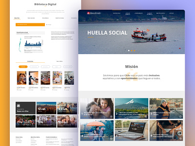 Huella Social Website design bank card site ui web