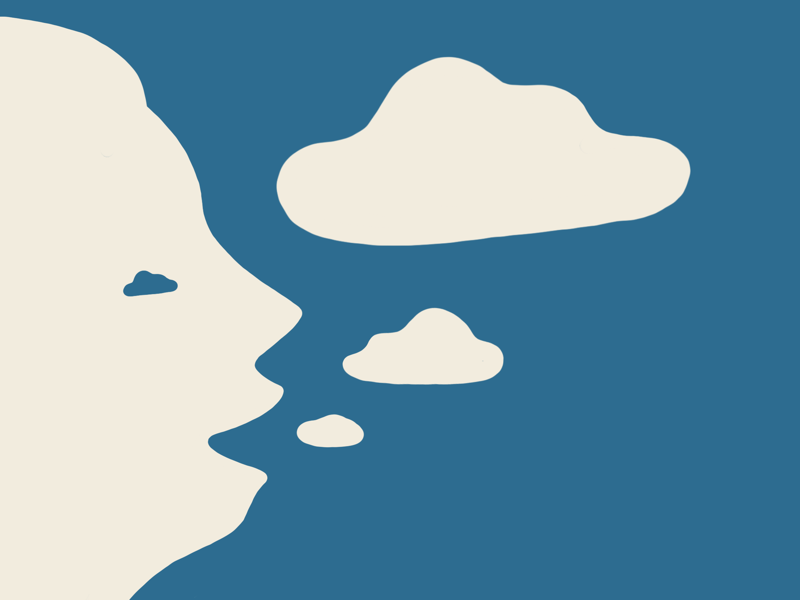 Light conversation illustrator drawing laugh speech bubble breathe speak sky cloud procreate idea draw illustration