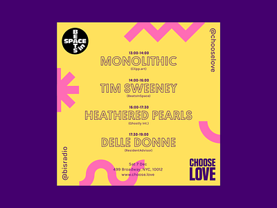 Choose Love Instagram Poster: BeatsinSpace branding color dance design electronic flyer music poster techno