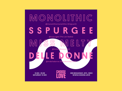 Choose Love Instagram Poster: Monolithic branding color design electronic poster poster design social media techno