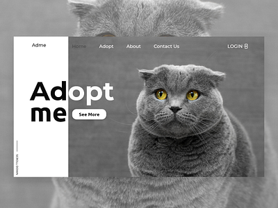 A simple Adme web design for Adopt Cat adobexd adopt animal cat design ui ux web website design