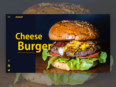 Amirali Header Landing Page Exploration adobexd burger design food ui ux web website design