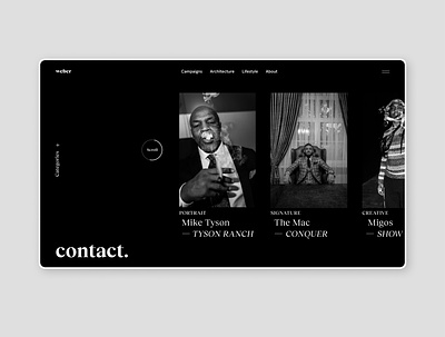 Portfolio exploration, Dark mode clean homepage landing page minimalist typography ui ux web web design website