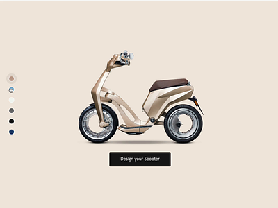 Configurator teaser for an electric scooter - e-commerce animation clean ecommerce interaction minimalist product page ui ux web web design webflow website