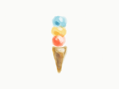 Ice Cream Sketch cone ice cream illustration water color