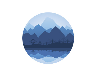 Blue Mountain Landscape illustration lake landscape mountain segogfx