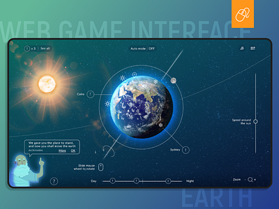 Earth control game interface interface game web ui