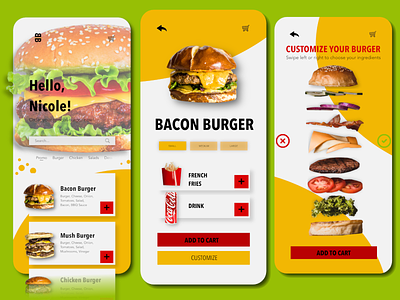 Bacon Burger app app design app designer app developer app development application burger design design app designer