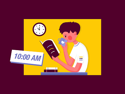 Reading a book app illustration ui 插图