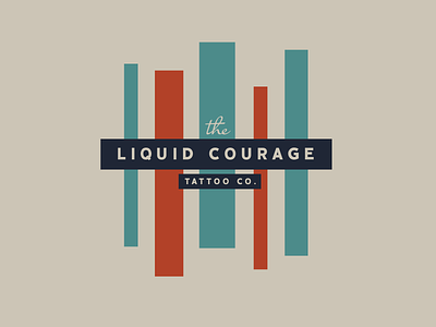 Liquid Courage Tattoo Co. 1970s blue brand identity branding creative design fonts identity illustration omaha