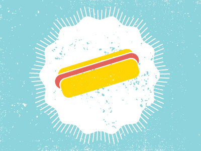 Hot Dog blue food hot dog icon texture yellow