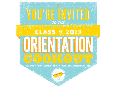 Orientation Invitation blue cookout hot dog invitation orange orientation texture type yellow
