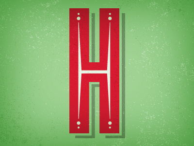 Holiday H h letter red texture type typography