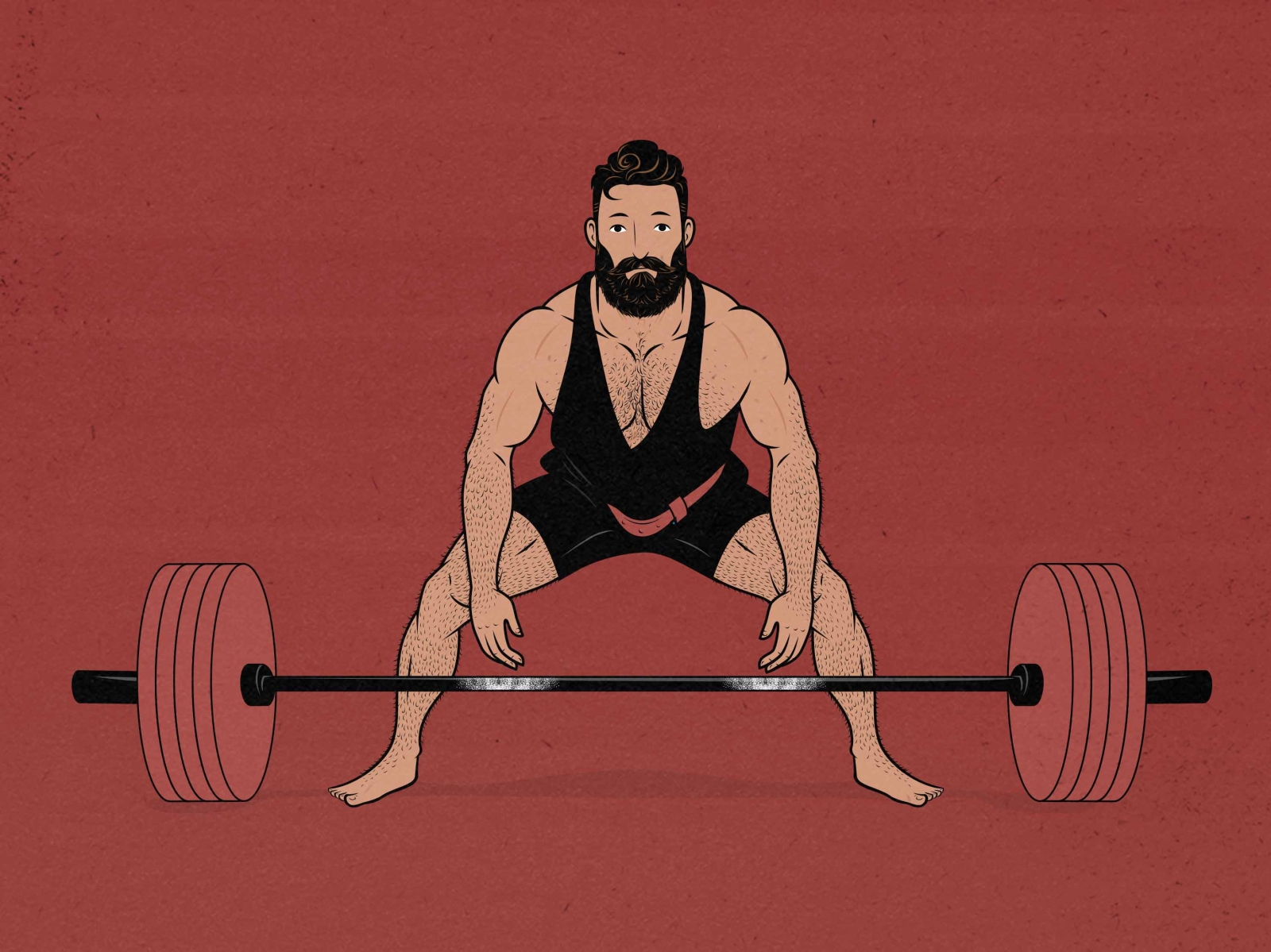 Man doing Sumo Barbell deadlifts exercise. Flat vector illustration  isolated on white background 6417721 Vector Art at Vecteezy