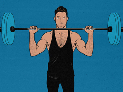 Barbell Overhead Press Illustration barbell barbell press bodybuilder bodybuilding bony to beastly characters illustration lifting weights muscle outlift overhead press powerlifter strength training weight training weightlifting