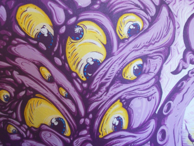 Kraken acrylic canvass eyes kraken purple sea