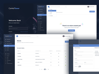 Control Tower - Layouts design ui ux