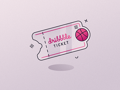 One Ticket - Dribbble 2019 branding design dribble illustration invite design invite dribbble minimal ticket vector