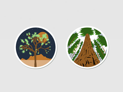 National Parks Stickers design illustration illustrator mock up national parks nature nature illustration stickers vector art