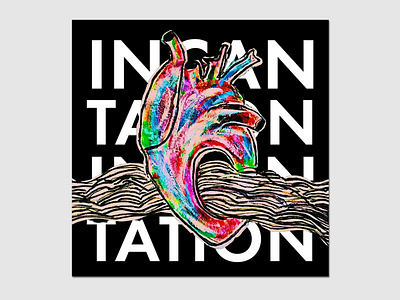 Incantation Album Art album art color design functional graphic design illustration mixed media multimedia music music design paint sharpie type typography