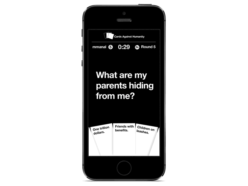 Cards Against Humanity after effects android animation cah cards against humanity gif interaction ios ui ux