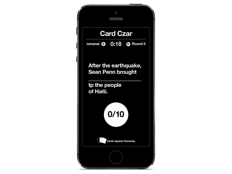 Cards Against Humanity - Card Czar after effects android animation cah cards against humanity gif interaction ios ui ux