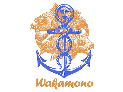 Wakamono badge branding design identity logo mark restaurant