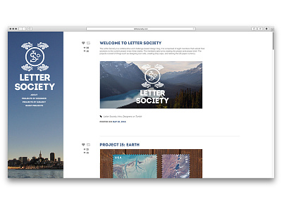 Letter Society - Homepage branding design layout responsive tumblr web website