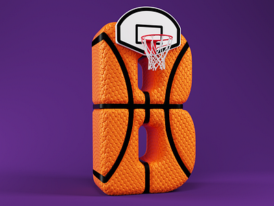 B as Basketball 3d branding cinema4d creative design graphic illustration logo octane octanerender