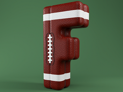 F as Football 3d 3d art art c4d c4dart cinema4d creative design graphic octanerender