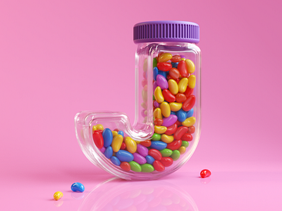 J as Jelly Bean 3d art c4d c4dart cinema4d creative design graphic octane octanerender