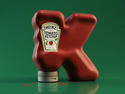 K as Ketchup 3d art c4d c4dart cinema4d creative design graphic octane octanerender