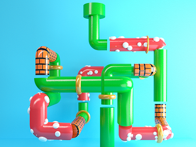 Mario’s Tube mario tube octane c4d art 3d