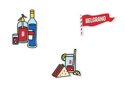 Belgrano // Café - Birra - Vermú branding identity design merchandise design sticker design stickers