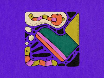 inktober 2 – scurry art colorful cute design digital art drawing funky halloween illustration inktober inktober 2022 linework october scurry spooky stippling texture vectober worm