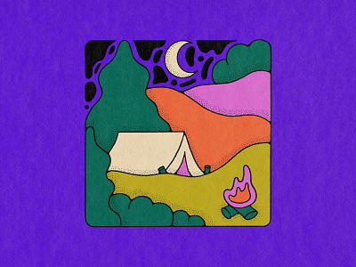 inktober day 28 – camping camping colorful cute design digital art drawing halloween illustration inktober mountain tent