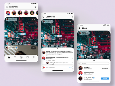 Redesign Instagram App app design instagram instagram post mobile app mobile app design redesign ui ui design user experience user experience design user interface user interface design ux ux design