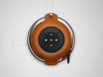mp3 brown highlight leather leather icon ui metal mp3 player
