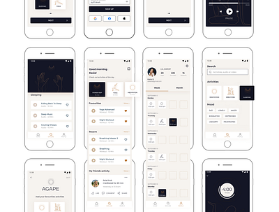 Agape - Mental Health Mobile App application branding graphic design illustration ui userinterface