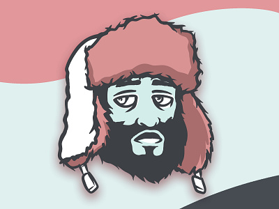 Him - Sticker Design beard christmas face fashion head portrait sketch sticker sticker design stickers warm winter